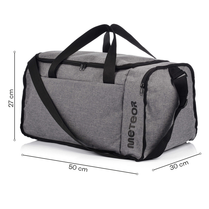 Torba fitness Meteor Odyn 40 l szary melanż/czarny