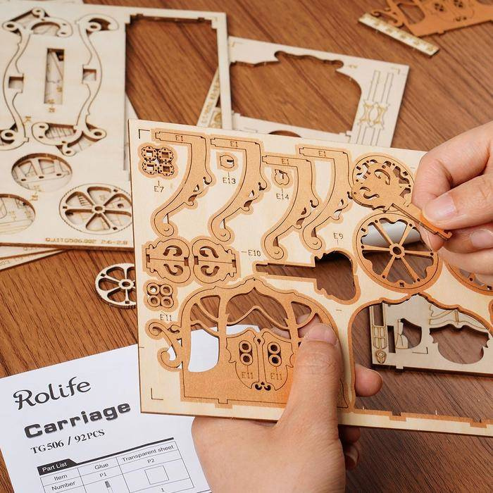 ROBOTIME Drewniany Model Puzzle 3D Wagon