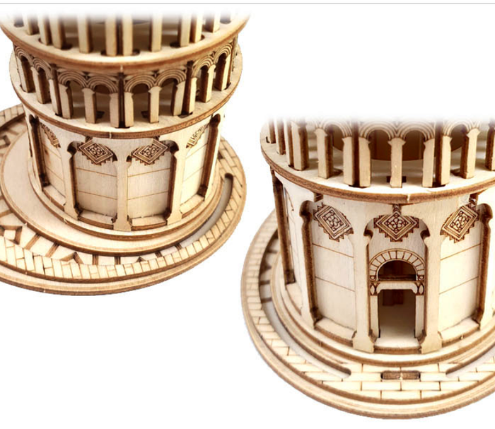 ROBOTIME Drewniany Model Puzzle 3D Krzywa Wieża