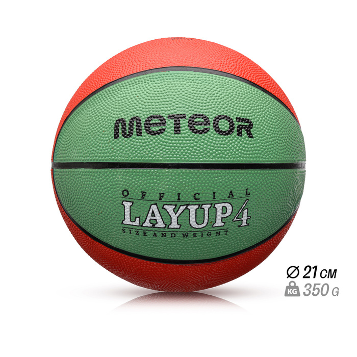 PIŁKA KOSZOWA METEOR LAYUP #4 czerwono-zielona