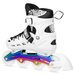 NH10905 4w1 ŁYŻWOROLKI LED BIAŁE Z WYM. PŁOZĄ HOKEJOWĄ RAINBOW ROZM. M(35-38) NILS EXTREME