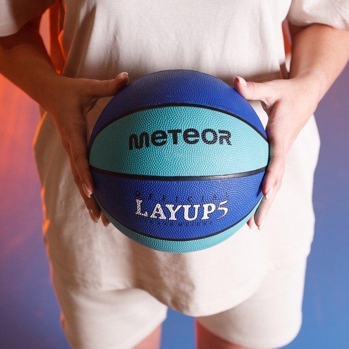 PIŁKA KOSZOWA METEOR LAYUP #5 niebieska