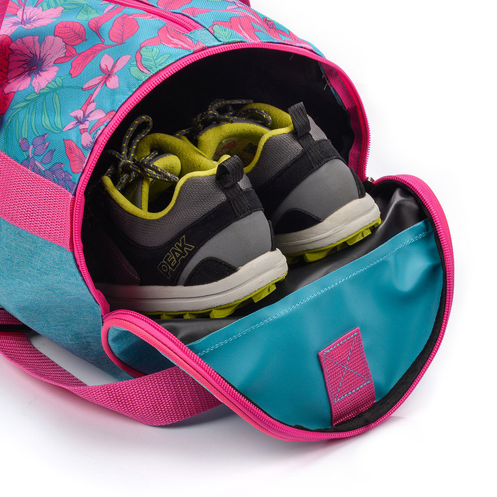 Torba fitness Meteor Siggy 25 l niebieski/różowy kwiaty
