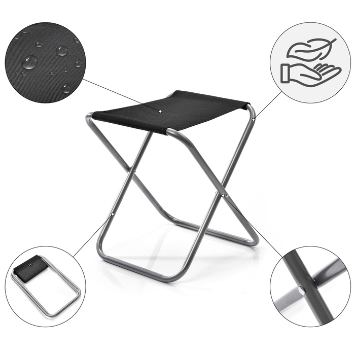 Taboret składany Meteor Rest czarny