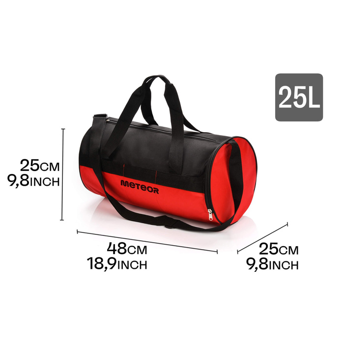 Torba fitness Meteor Siggy czerwony/czarny