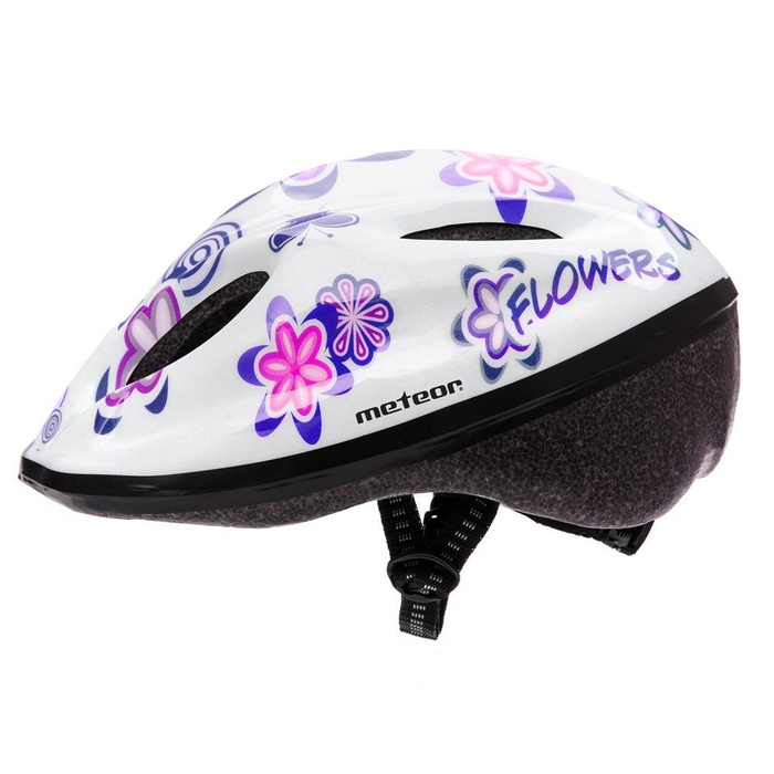 KASK ROWEROWY DLA DZIECI METEOR MV5-2 biały w kwiaty