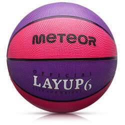 PIŁKA KOSZOWA METEOR LAYUP #6 różowa/fioletowa