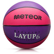 PIŁKA KOSZOWA METEOR LAYUP #6 różowa/fioletowa