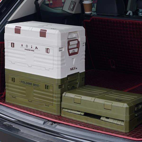 NCB4003 SKŁADANA SKRZYNIA KEMPINGOWA Z POKRYWĄ ZIELONA NILS CAMP