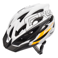 Kask rowerowy Meteor Gruver S 52-56 cm czarny/biały/pomarańczowy