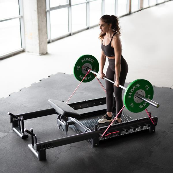 PHT25 PLATFORMA DO ĆWICZEŃ MIĘŚNI POŚLADKÓW HIP THRUST I MARTWEGO CIĄGU COMMERCIAL HMS