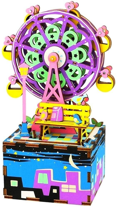 ROBOTIME Drewniany Model Puzzle 3D Pozytywka Diabelski Młyn