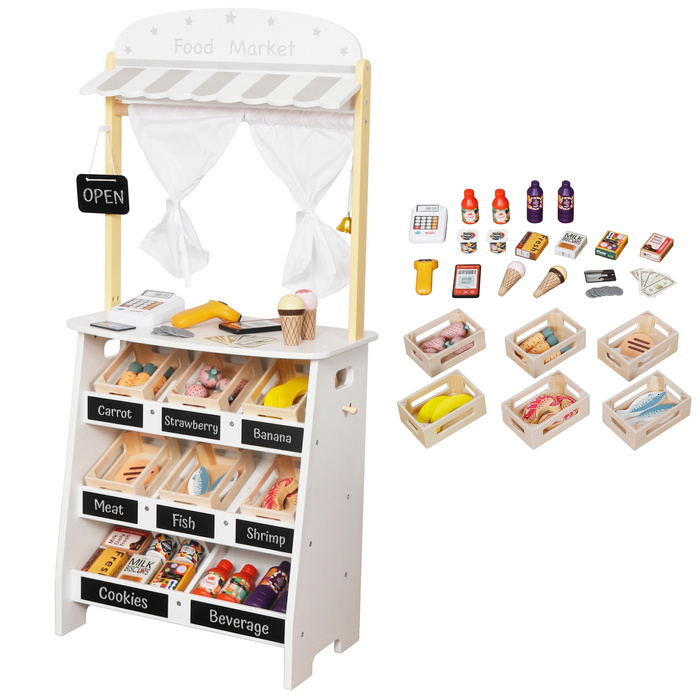 Drewniany stragan market dla dzieci