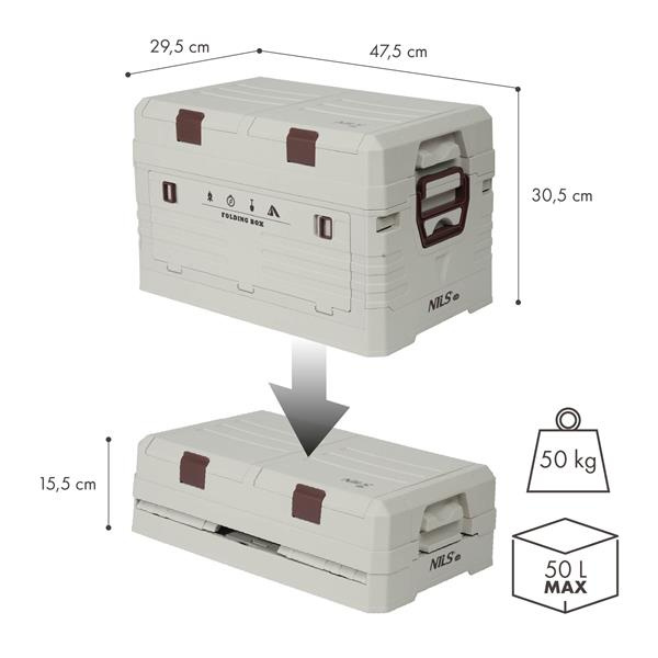 NCB4003 SKŁADANA SKRZYNIA KEMPINGOWA Z POKRYWĄ NILS CAMP