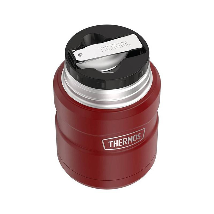 Termos na jedzenie z składaną łyżką i kubkiem THERMOS – rustic red