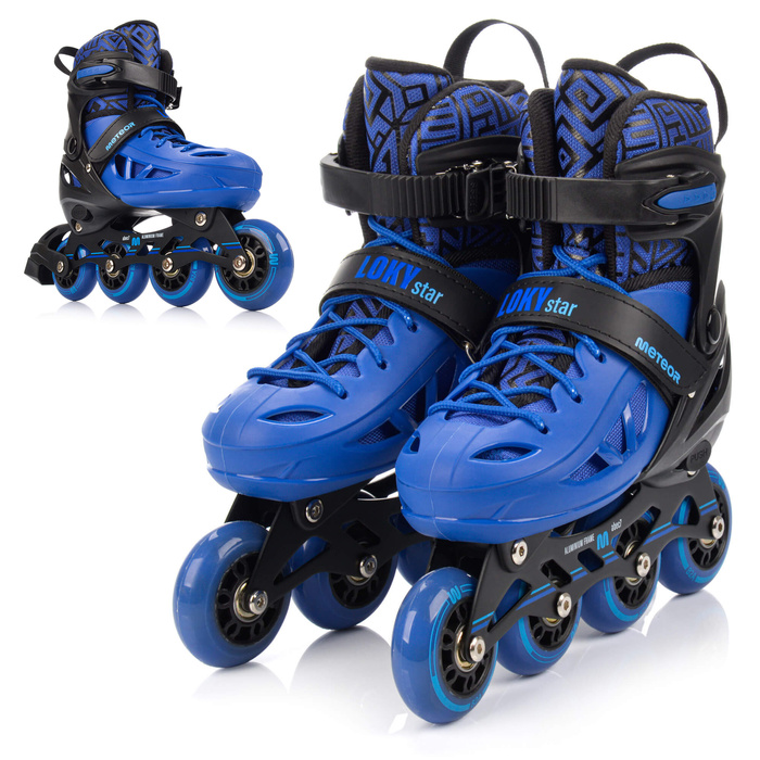 Rolki Meteor Loky M 34-37 czarny/niebieski