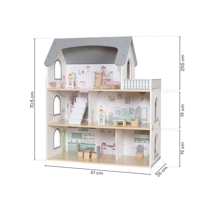 Drewniany domek dla lalek