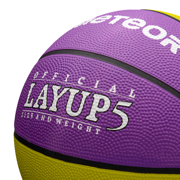 PIŁKA KOSZOWA METEOR LAYUP #5 niebieska/żółta/zielona