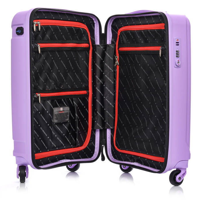 Walizka Kabinowa SwissBags Tourist 55cm Fioletowa