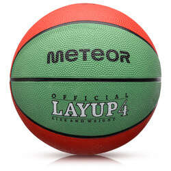 PIŁKA KOSZOWA METEOR LAYUP #4 czerwono-zielona