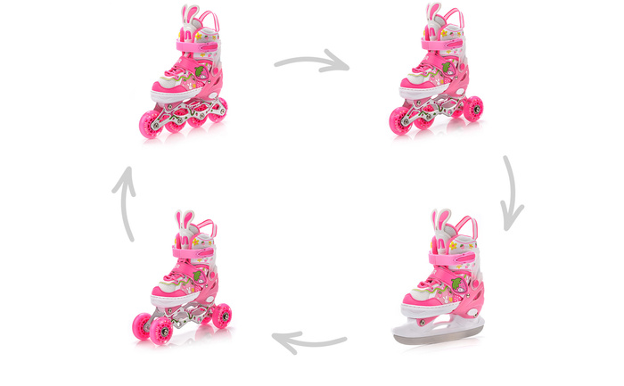 Rolki 4w1 Meteor Bunny XS 27-30