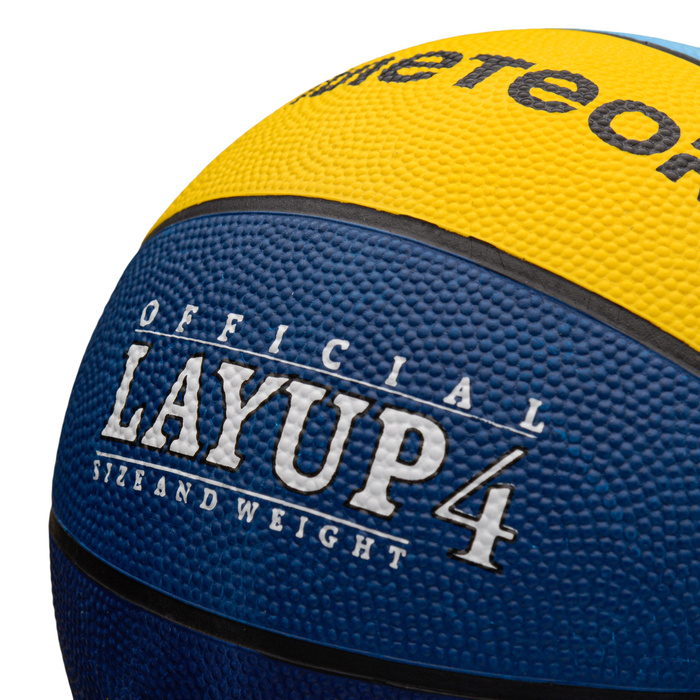 PIŁKA KOSZOWA METEOR LAYUP #4 niebieska/żółta/zielona
