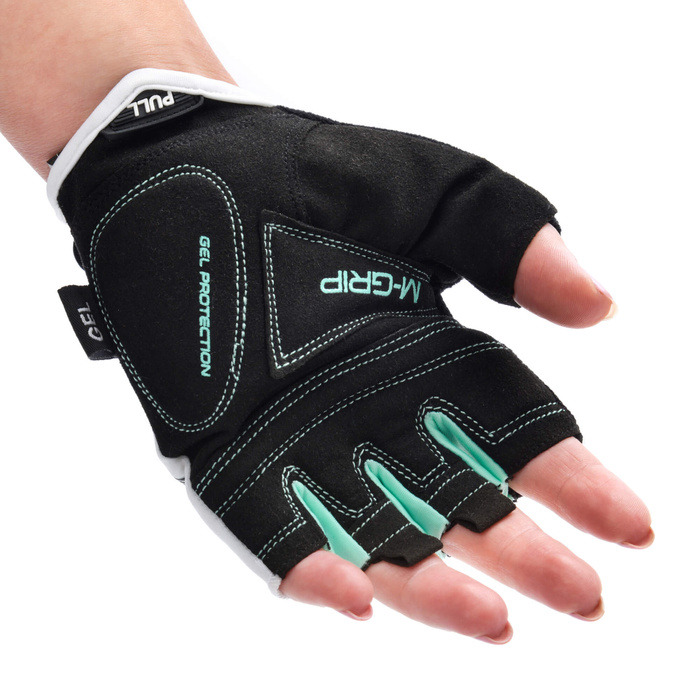 Rękawiczki rowerowe Meteor Gel GX37 XXL biały/miętowy
