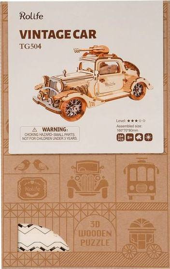 ROBOTIME Drewniany Model Puzzle 3D Zabytkowe Auto