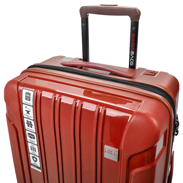 Średnia walizka SwissBags Tourist 65 cm czerwony