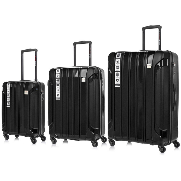 Zestaw Walizek TOURIST S,M,L Czarny