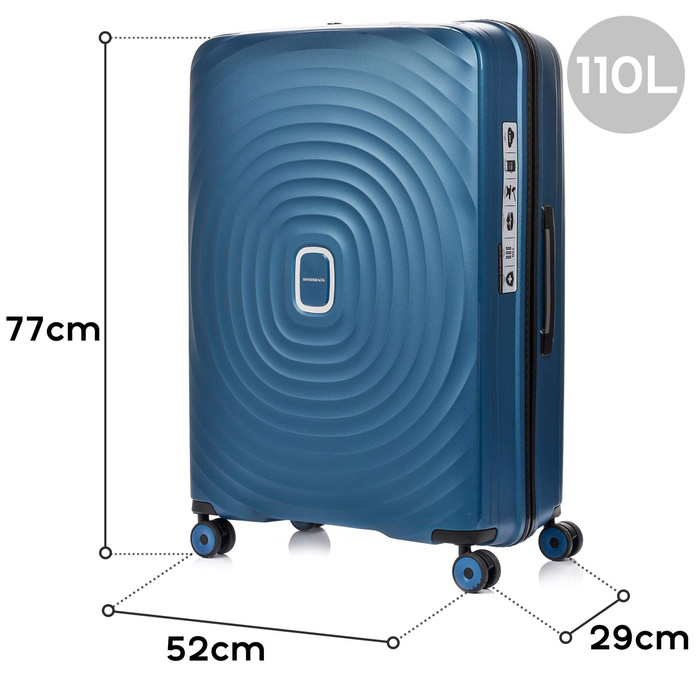 Duża Walizka SwissBags Echo 77cm Niebieska