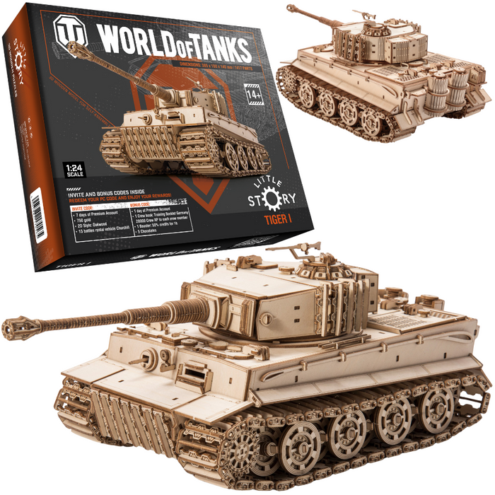  Little Story Drewniane Puzzle Model 3D - Czołg Tiger M1 