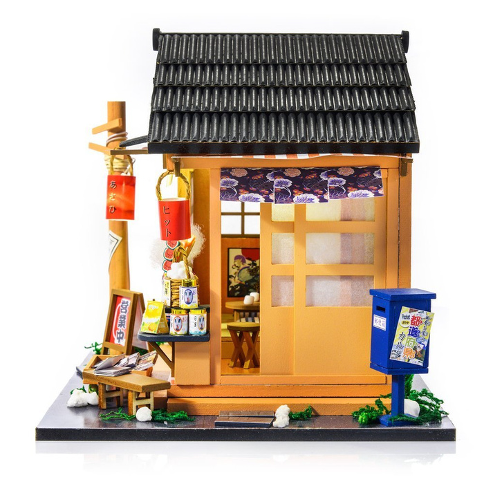 LITTLE STORY Składany Drewniany Model Puzzle 3D DIY Corner Grocery Store