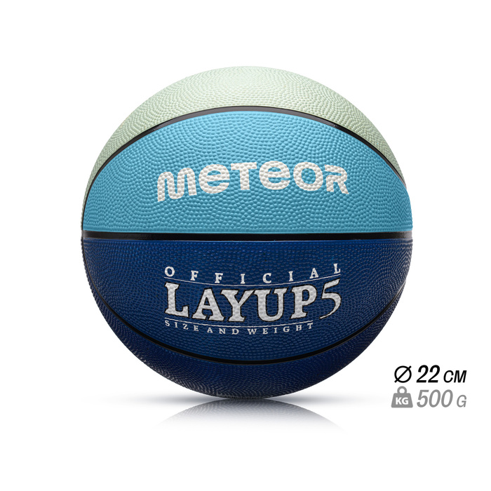 PIŁKA KOSZOWA METEOR LAYUP #5 szara/niebieska
