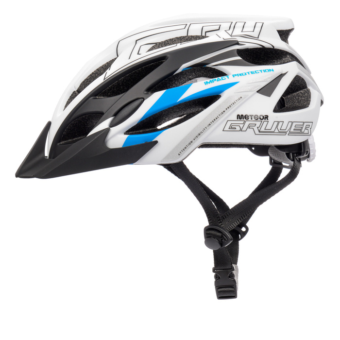 Kask rowerowy Meteor Gruver L 58-61 cm biały/czarny/niebieski