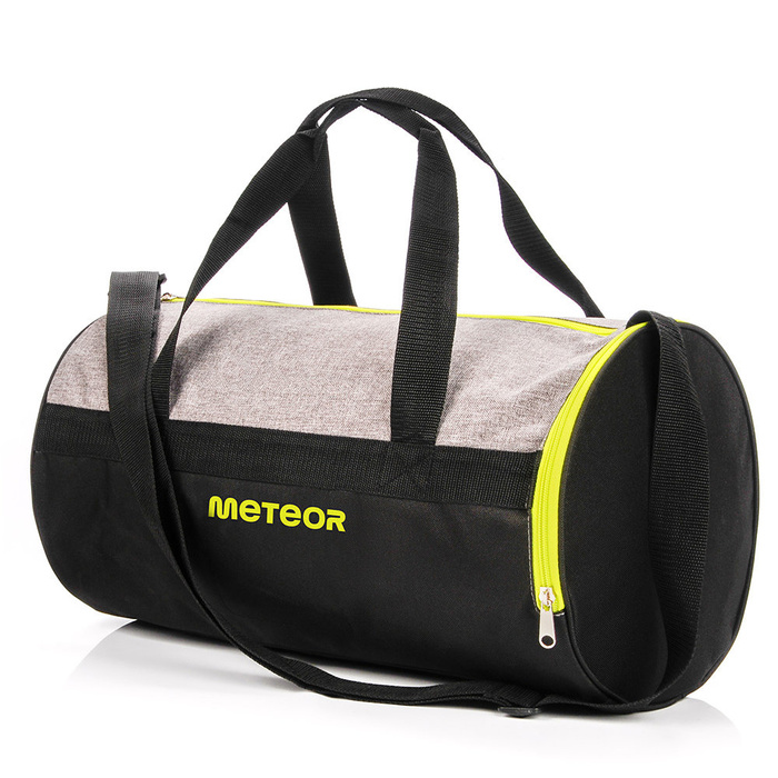 Torba fitness Meteor Siggy szary melanż/neonowy zielony