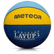 PIŁKA KOSZOWA METEOR LAYUP #3 niebieska/żółta/zielona