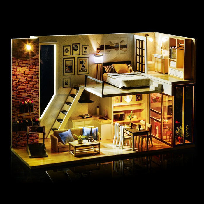 LITTLE STORY Składany Drewniany Domek Model Puzzle 3D Claudia's Apartment