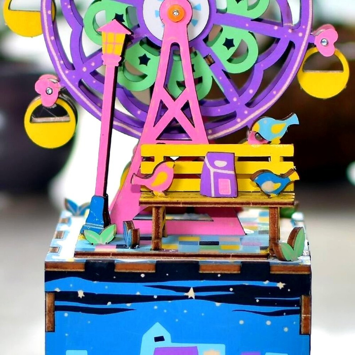ROBOTIME Drewniany Model Puzzle 3D Pozytywka Diabelski Młyn