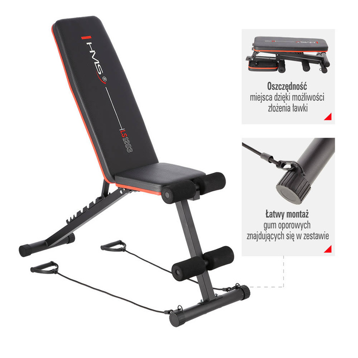 LS1203 ŁAWKA DO ĆWICZEŃ SKŁADANA HMS