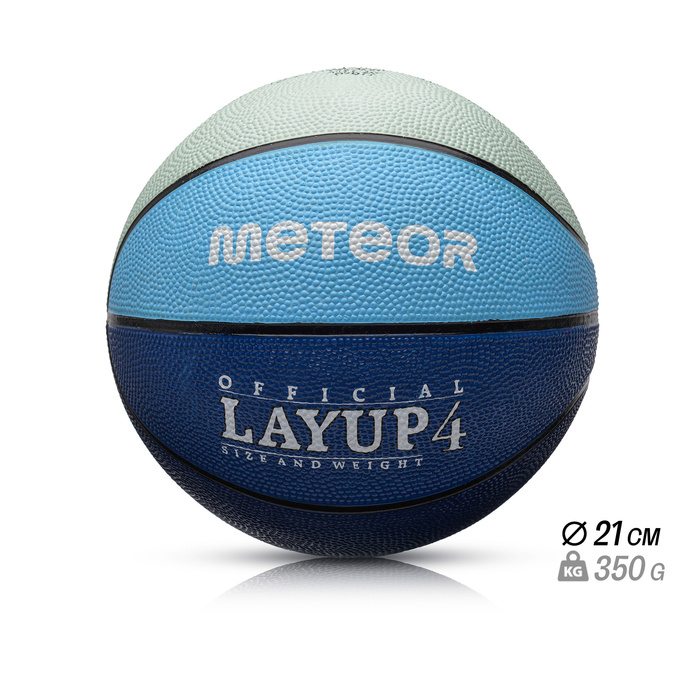 PIŁKA KOSZOWA METEOR LAYUP #4 szara/niebieska
