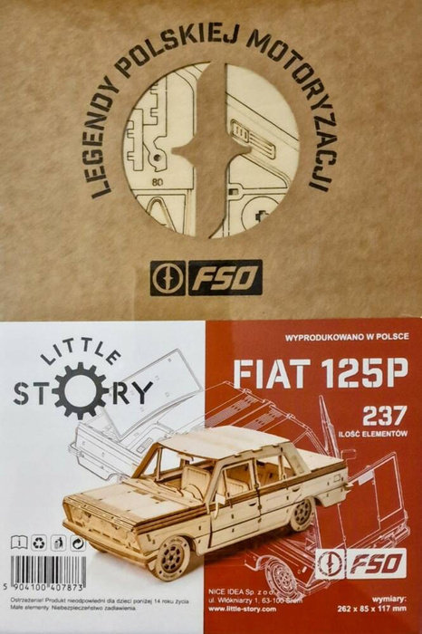 Little Story Drewniane Puzzle Model 3D - FSO Fiat 125p