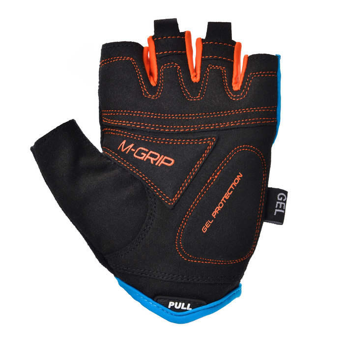 Rękawiczki rowerowe Meteor Gel GX36 L niebieski/pomarańczowy