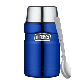 Termos na jedzenie z składaną łyżką i kubkiem 710 ml THERMOS - niebieski