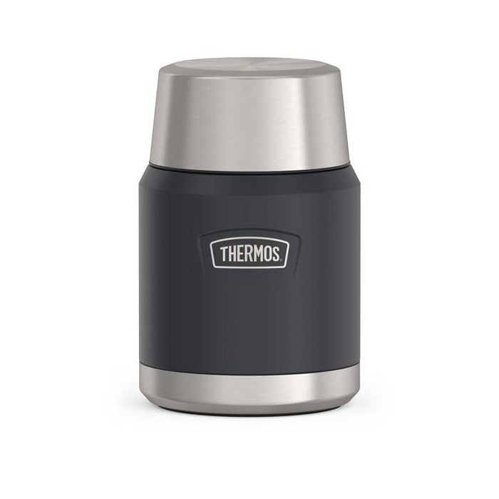 Termos na jedzenie z składaną łyżką i kubkiem Thermos Icon 470 ml - granit