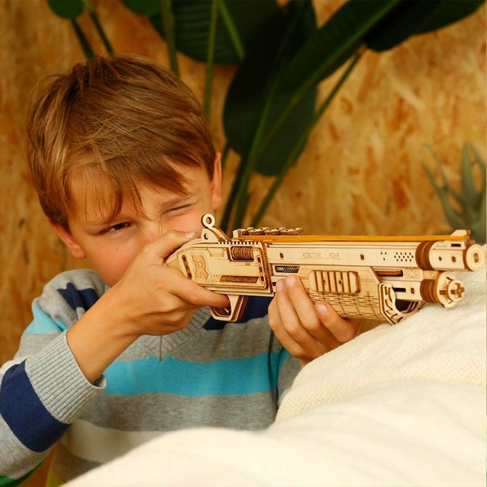 ROBOTIME Drewniana Zabawka Pistolet Do Złożenia Shotgun