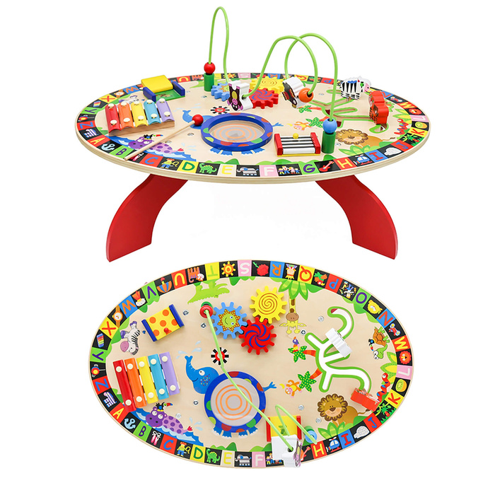 Drewniany stolik manipulacyjny