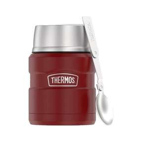Termos na jedzenie z składaną łyżką i kubkiem THERMOS – rustic red