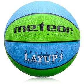 PIŁKA KOSZOWA METEOR LAYUP #3 niebiesko-zielona