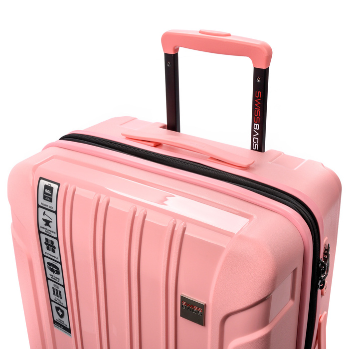 Średnia Walizka SwissBags Tourist 65cm Różowa